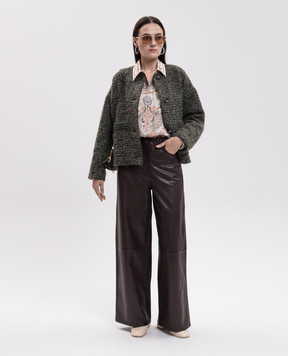 Momoni Beige blouse PITANGA BIS with print MOSH01907MO