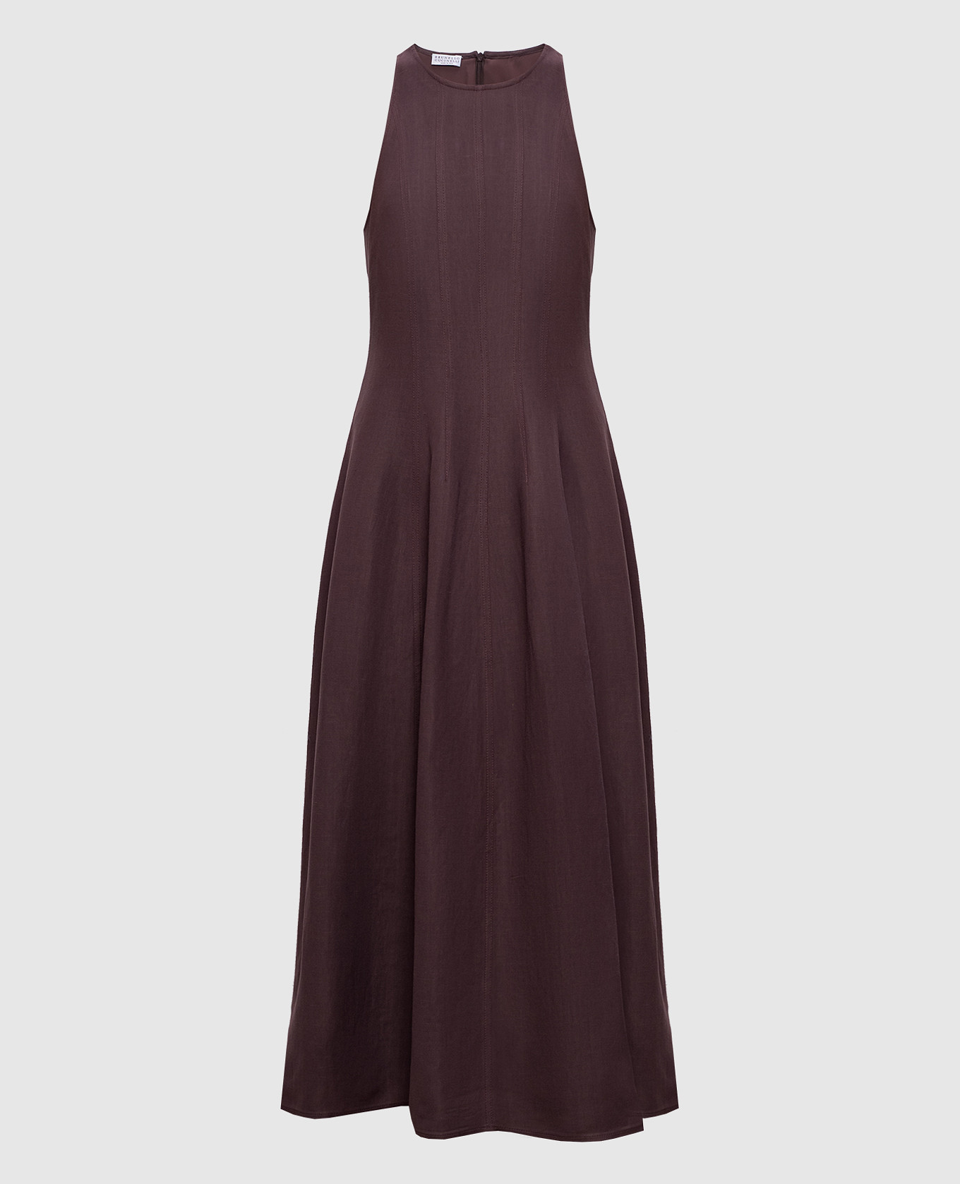 Purple midi dress with linen