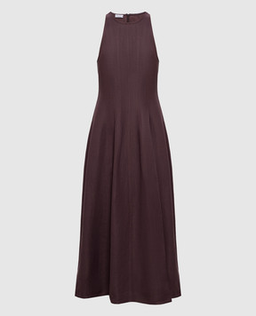 Brunello Cucinelli Purple midi dress with linen MH126A5171
