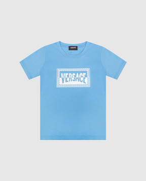 Versace Children's blue T-shirt with logo print 10185701A16958