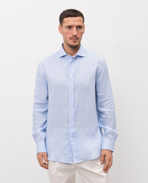 Brunello Cucinelli Blue linen shirt MM6840627