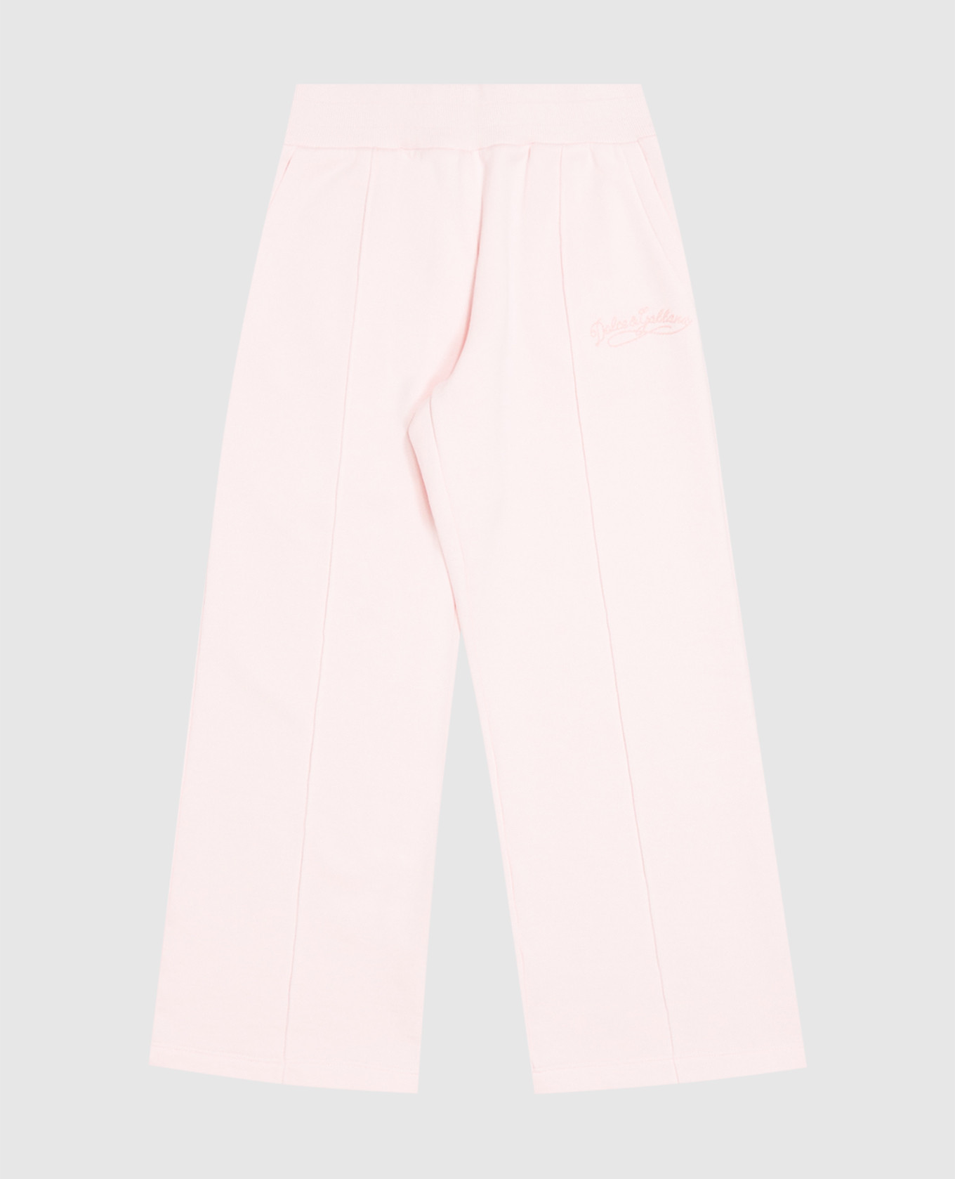 Children's pink sweatpants with logo embroidery Dolce&Gabbana
