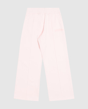 Dolce&Gabbana Children's pink sweatpants with logo embroidery L5JPE3G7QNV26