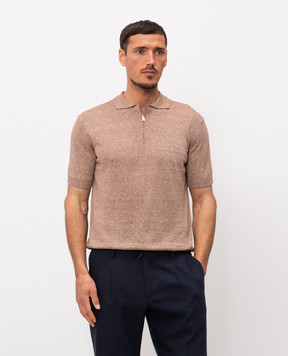 Cashmere&Whiskey Brown polo with linen MS004