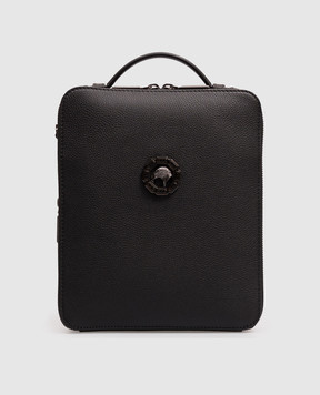 Stefano Ricci Black leather bag with textured emblem ND218GTUMR