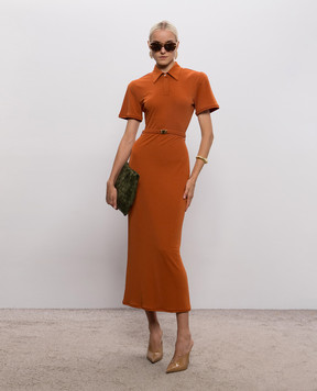 Rowen Rose Brown midi dress RRJ101L