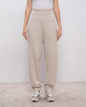 Demiur Beige cashmere joggers CASH429