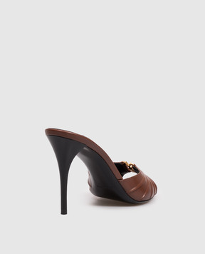 Saint Laurent BABYLONE brown leather mules 799606AADF0