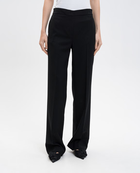 Twinset Black wool pants with logo 252TT2127