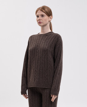 Peserico Brown sweater with wool and silk S99985F0709095