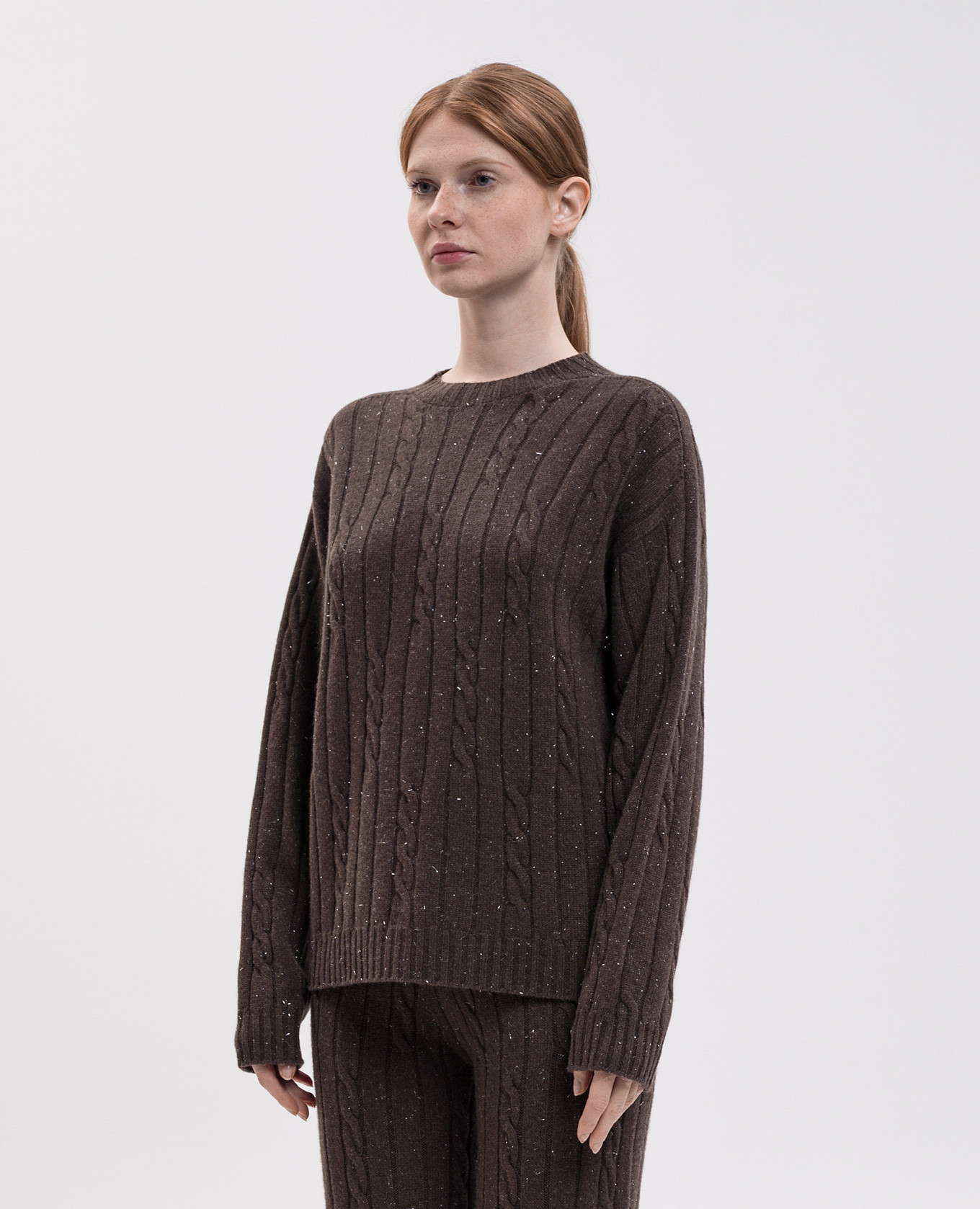 Brown sweater with wool and silk Peserico 3