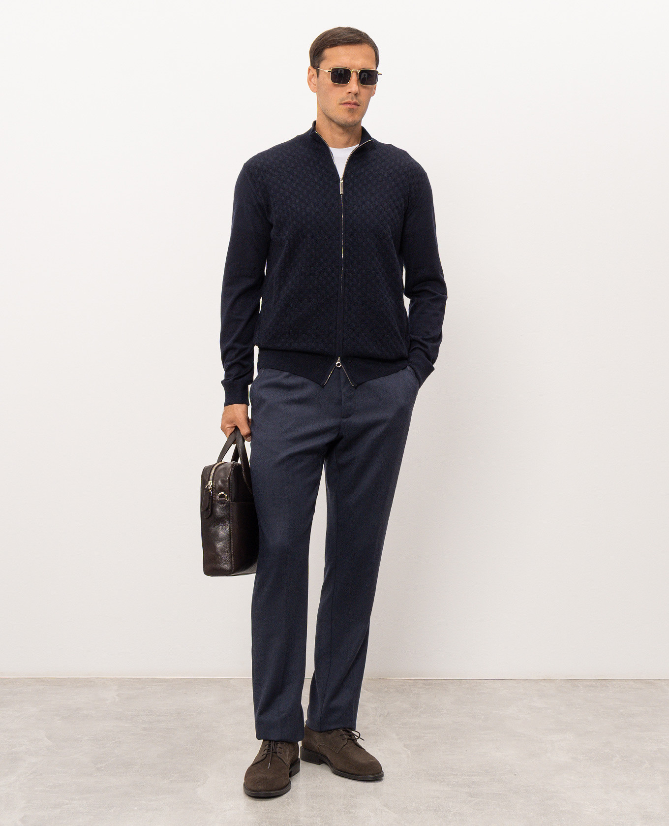 Blue cardigan made of wool, cashmere and silk Stefano Ricci 2