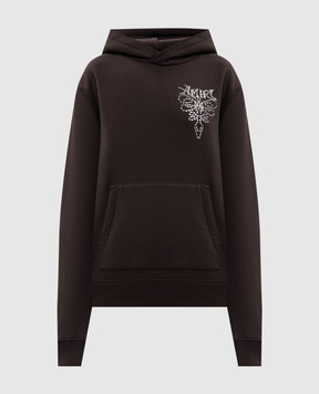 AMIRI Brown hoodie with crystals AM426JR013