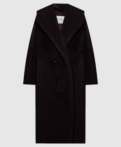 TEDGIRL brown double-breasted wool and silk coat