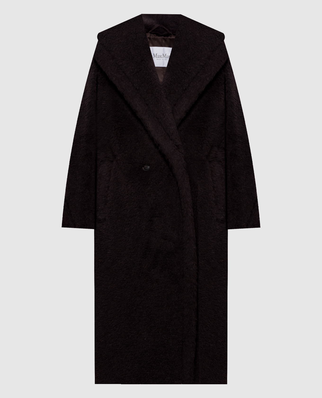 TEDGIRL brown double-breasted wool and silk coat
