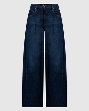 Brunello Cucinelli Blue jeans with a monil chain MA095P4059