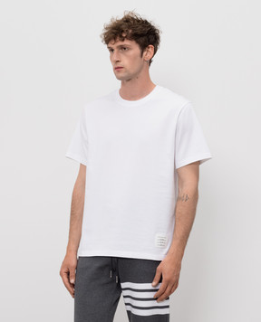 Thom Browne White T-shirt with a patch MJS067A00042