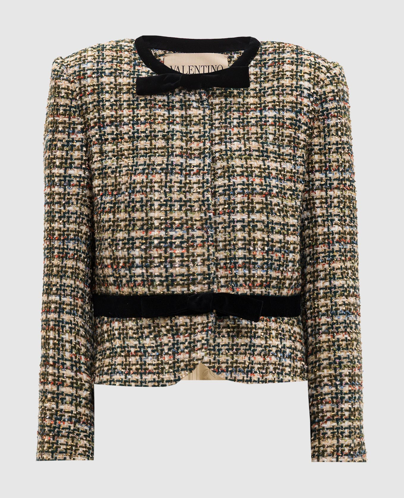 

Beige tweed jacket with wool Valentino