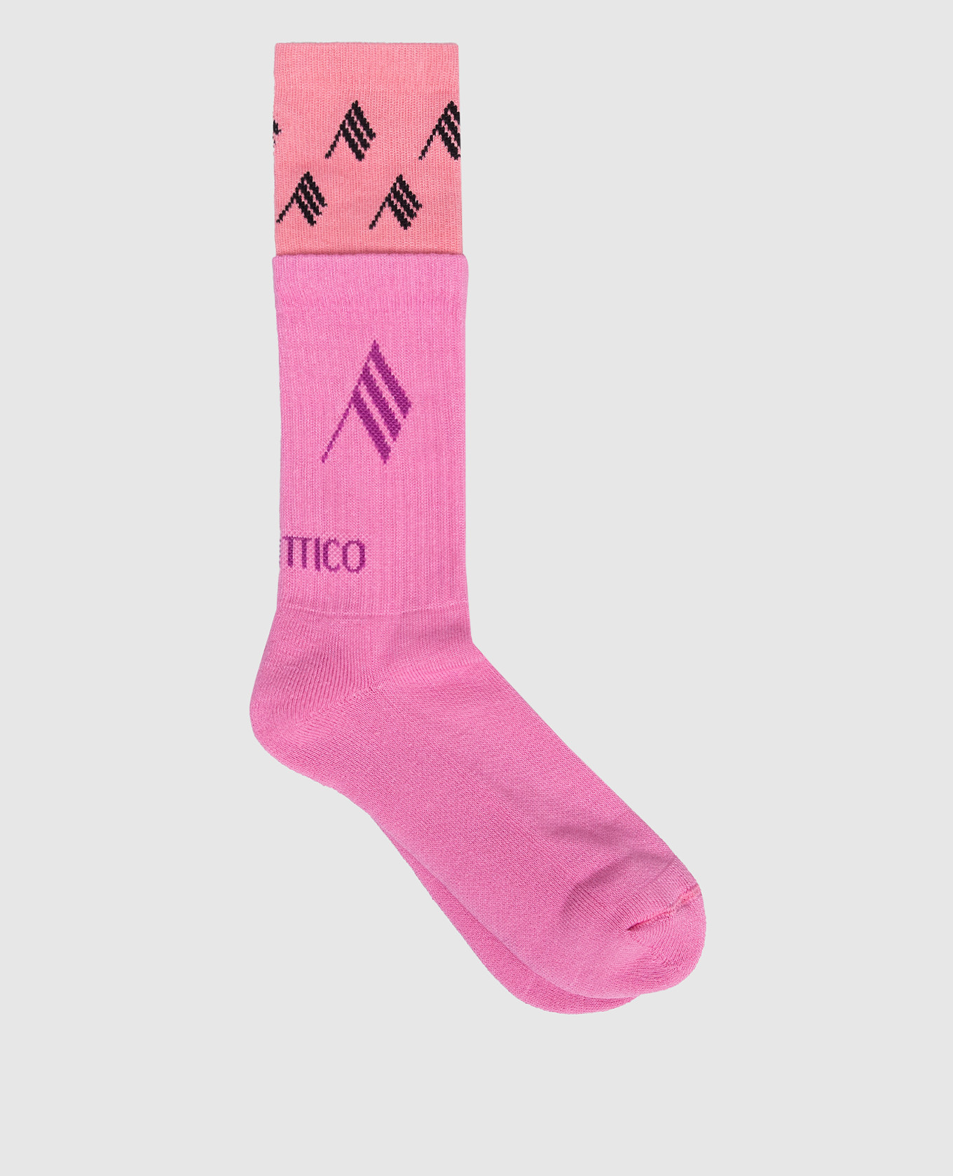 Pink long socks with logo