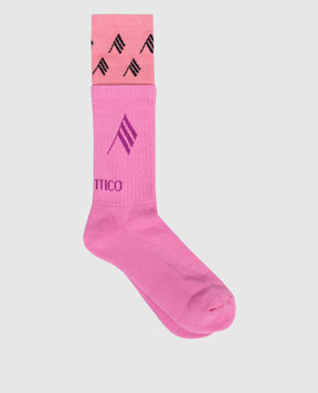The Attico Pink long socks with logo 260WAK00024CCC132AA