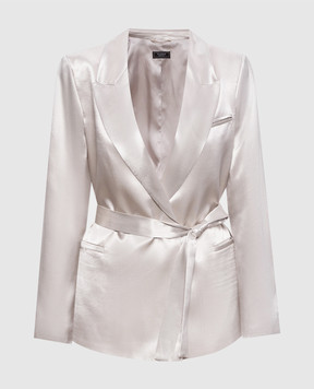 Peserico Beige double-breasted jacket with belt E01220A01514