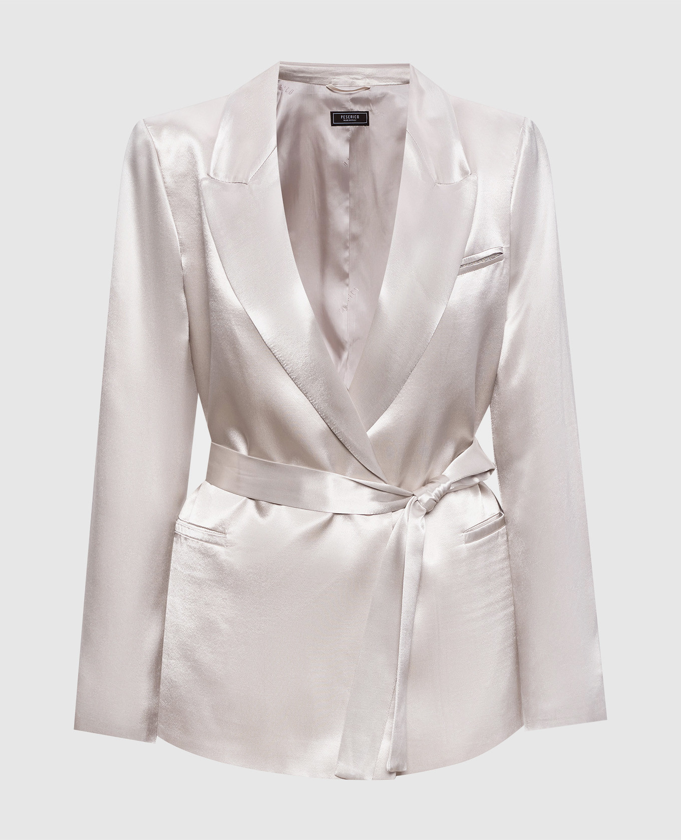 Beige double-breasted jacket with belt