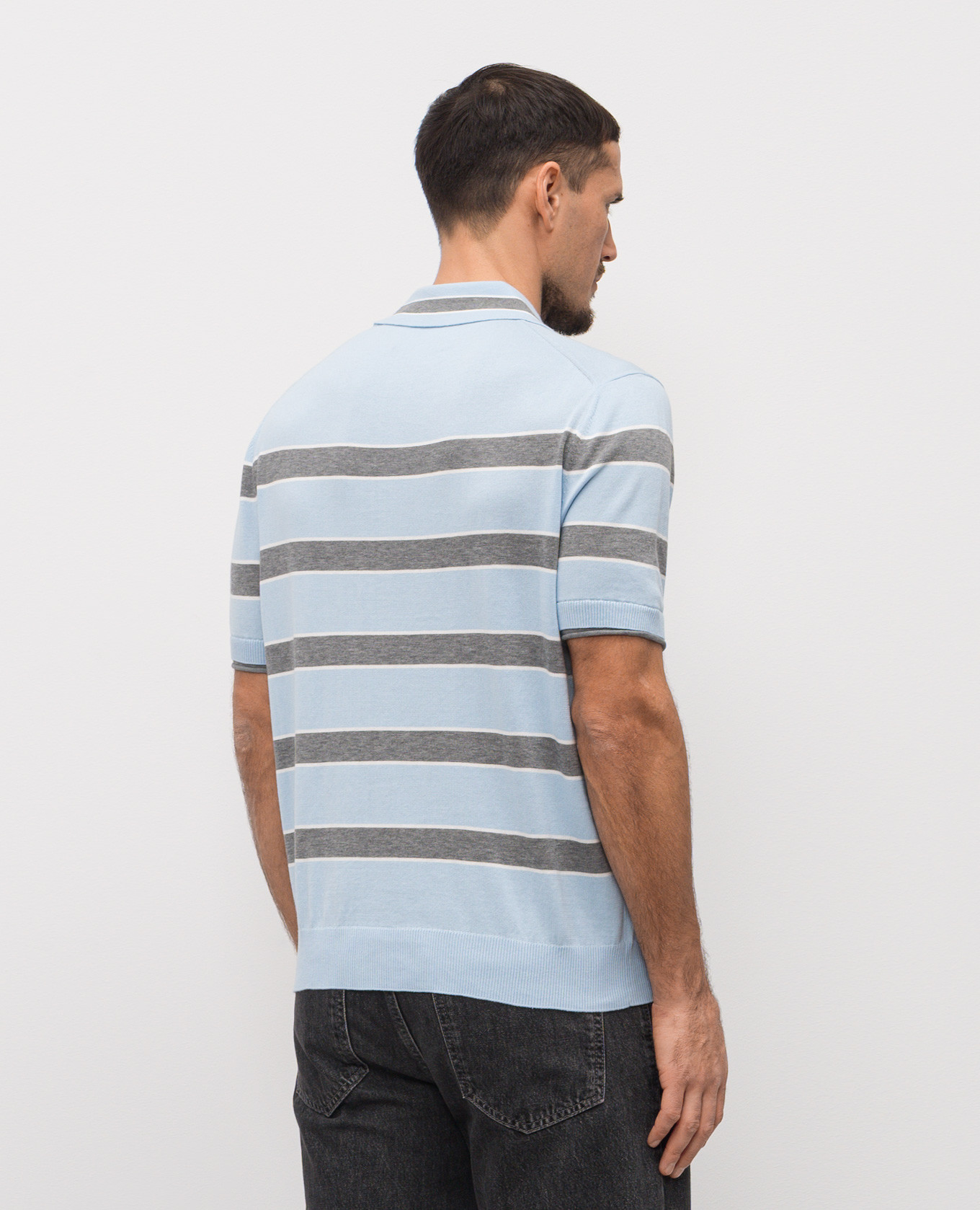

Blue striped polo shirt Iceberg, Light blue