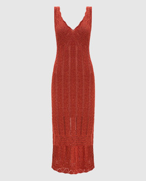 Twinset Terracotta dress with lurex pattern 261TT3322