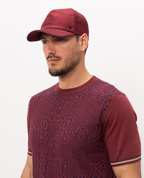Stefano Ricci Burgundy patterned cap MCV51NB14EPA004S