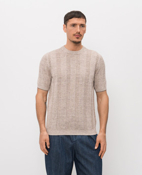 Brunello Cucinelli Beige linen t-shirt M2L707800