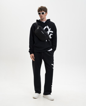 Off-White Black hoodie with contrast logo print 44MBB12MS26F007