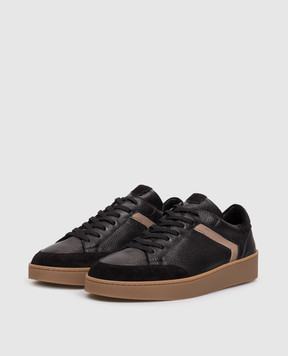 Canali Black leather sneakers RC01359491230