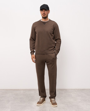 Stefano Ricci Brown wool and silk pants K606431T12F26318