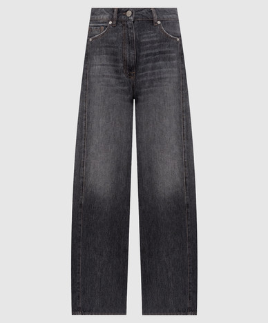 Graue Jeans mit Used-Look