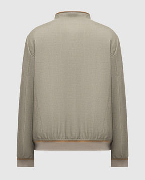 Stefano Ricci Khaki silk and wool jacket M7J6100110KL003U