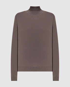 Kiton Brown cashmere turtleneck D62746078800