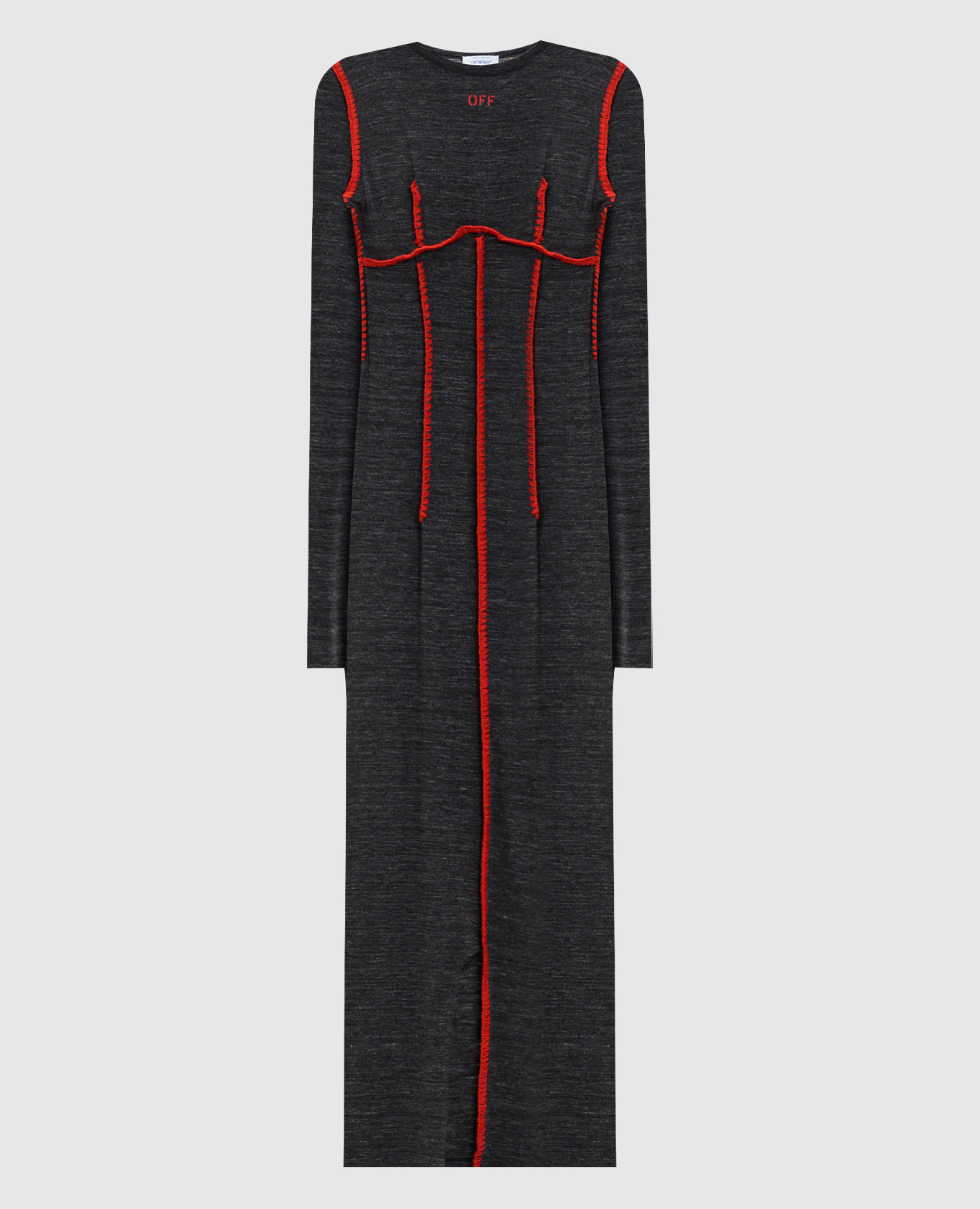 Grey melange midi dress with logo Off-White