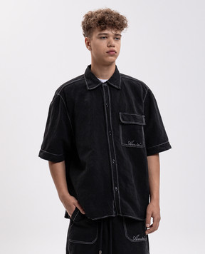 AMIRI Black linen shirt AMTOSH1156