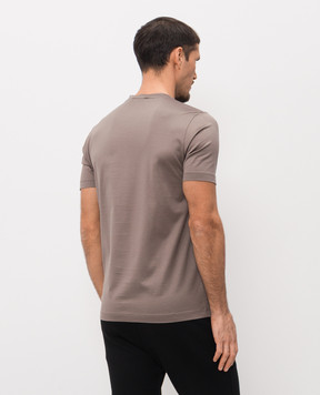 Bertolo Cashmere Brown T-shirt with emblem 000252001912