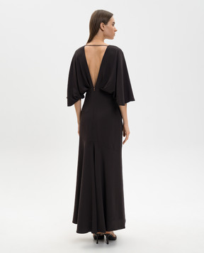 Agnona Brown midi dress with silk TR1105YU5074