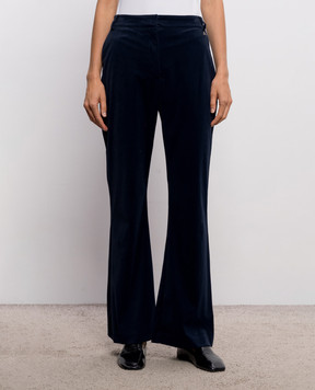 Twinset Blue velour flared pants 262AP2271