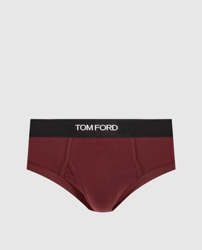 Tom Ford Burgundy briefs with logo pattern T4LC11040