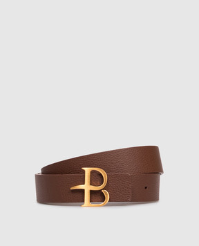 Ballantyne Brown leather belt with monogram BLA020ULE13