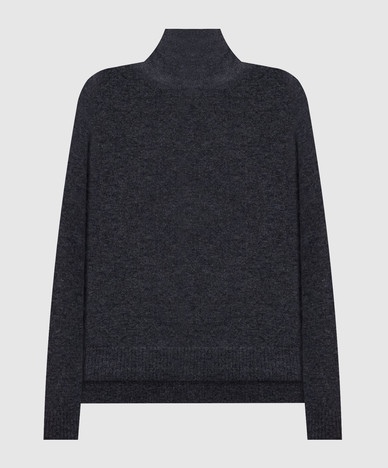 Gray ZARINA golf jacket made of wool and cashmere