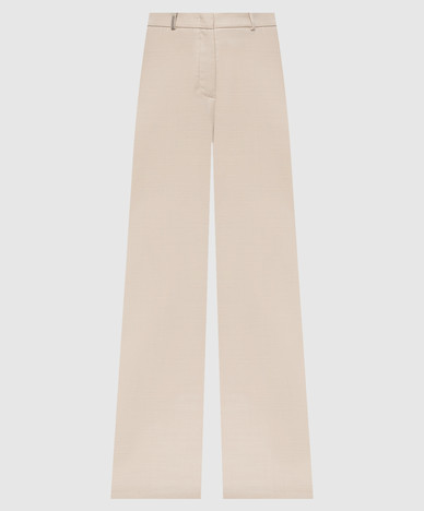 Beige wool and silk pants