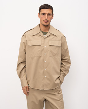 Ami Paris Beige shirt with emblem HSH814CO0214
