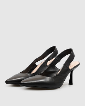 AGL Black leather slingbacks Alla ALLASLINGB