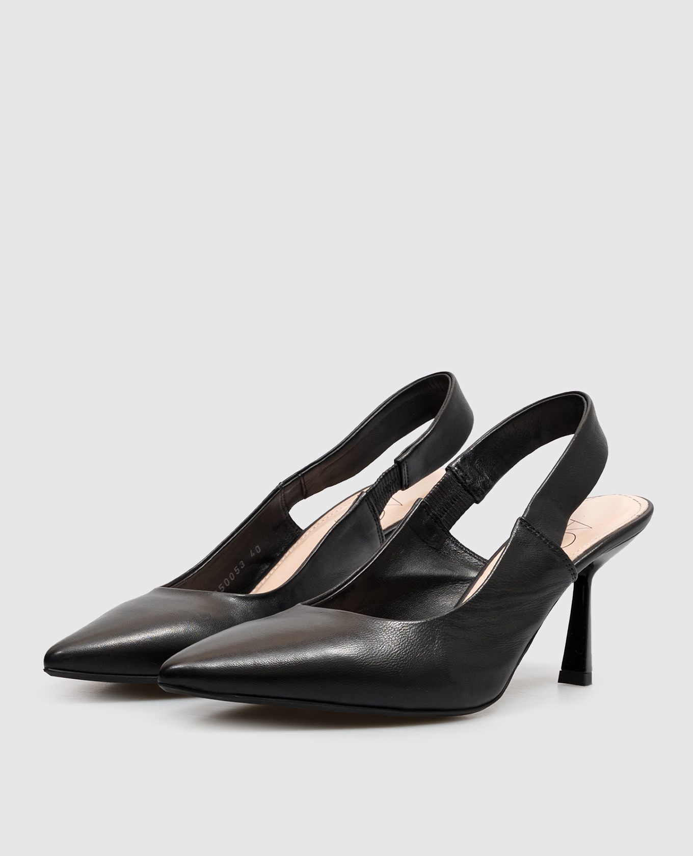 Black leather slingbacks Alla AGL 2