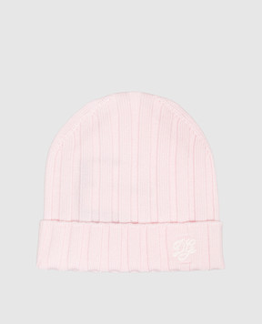 Dolce&Gabbana Children's pink wool hat with monogram LBKHI7JDVDN