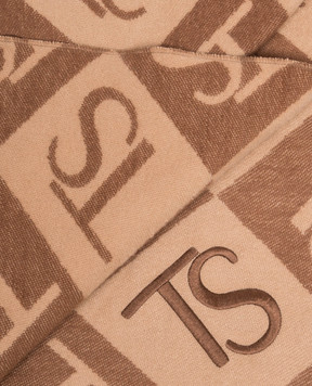 Twinset Beige scarf with monogram pattern 262TO5460